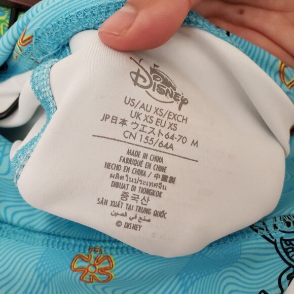 Disney Blue Lilo and Stitch Floral Pattern Pockets Cute Pants Legging Size XS - Picture 14 of 15